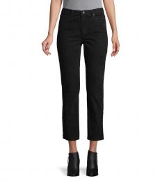 AG Adriano Goldschmied Black High-Rise Cropped Jeans