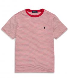 Ralph Lauren Boys Sunrise Red Striped T-Shirt