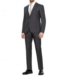 Emporio Armani Dark Grey Virgin Wool Solid Suit