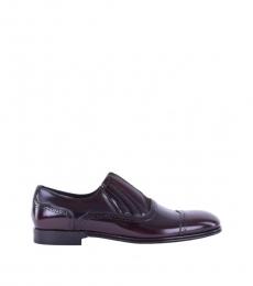 Sangria-Red Leather Loafers