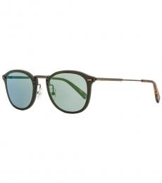 Ermenegildo Zegna Bronze-Dark Green Oval Sunglasses