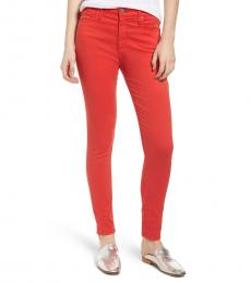 AG Adriano Goldschmied Red Poppy Farrah High-Rise Skinny Jeans