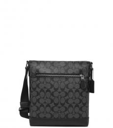 Coach Black Charcoal Graham Flat Medium Crossbody
