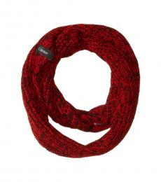 Calvin Klein Process Red Chunky Marled Loop Scarf