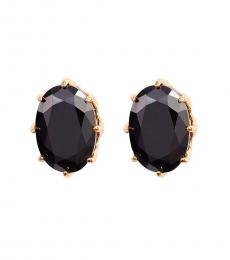 Black Gold Oval Earrings