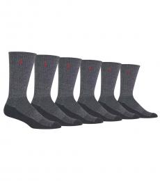 Dark Grey 6-Pk. Athletic Crew Socks