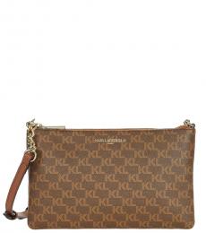Karl Lagerfeld Dark Brown Charlotte Medium Crossbody Bag