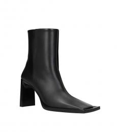 Balenciaga Black Square Toe Ankle Boots