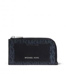 Michael Kors Dark Blue Logo Zip Wallet