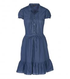 Emporio Armani Dark Blue Ruffle Dress