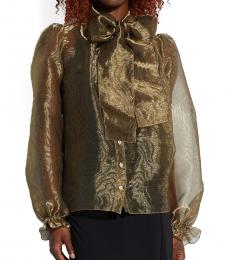 Dolce & Gabbana Golden Long Sleeves Blouse