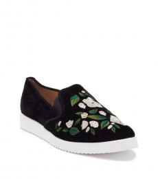 Black Candice Floral Slip-On Sneakers
