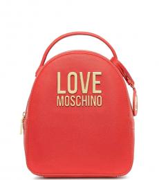Love Moschino Red Logo Small Backpack