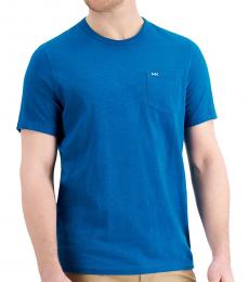 Michael Kors Teal Pocket Slub Crewneck T-Shirt