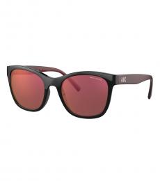 Armani Exchange Cherry Mirrored Violet Rectangular Sunglasses