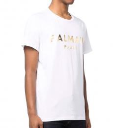 Balmain White Graphic Logo T-Shirt