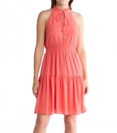 Vince Camuto Peach Ruffle Dress