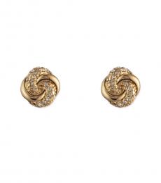 Ralph Lauren Golden Pave Knot Stud Earrings