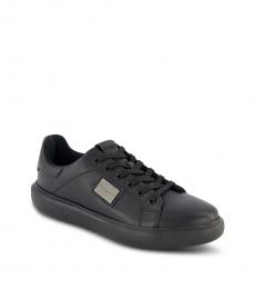 Karl Lagerfeld Black Leather Sneakers