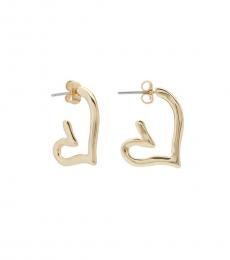 Lucky Brand Golden Heart Hoop Earrings