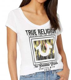 True Religion White Ikat Horseshoe Tee