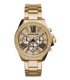 Gold Chronograph Crystal Watch