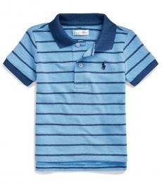 Ralph Lauren Baby Boys Fall Blue Striped Mesh Polo