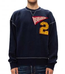 Dsquared2 Navy Blue Logo Patch Sweater