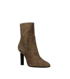 Brown Mud Suede Ankle Boots