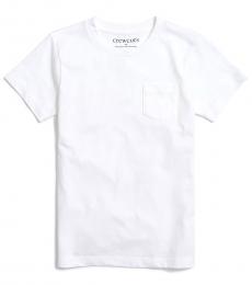 Little Boys White Pocket T-Shirt
