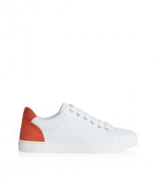 White Orange Low Top Sneakers