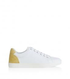White Yellow Low Top Sneakers
