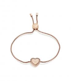 Rose Gold Heart Charm Bracelet