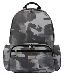 Dolce & Gabbana Silver Camouflage Large Backpack