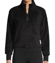 Calvin Klein Black Raglan-Sleeve Fleece Pullover