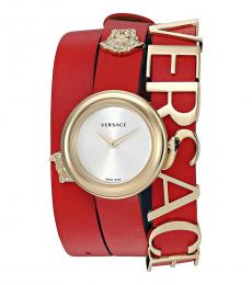 Versace Red Logo Modish Watch
