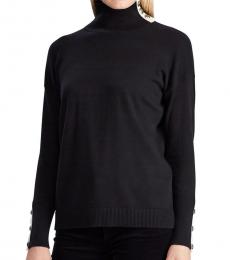 Ralph Lauren Black Contrast-Tab Turtleneck Sweater