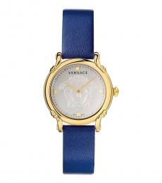 Versace Blue Safety Pin Medusa Dial Watch