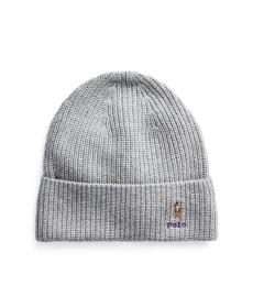 Ralph Lauren Light Grey Ribbed Beanie