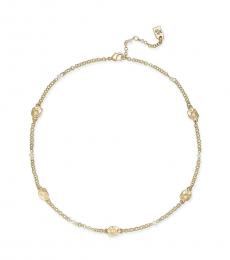 Ralph Lauren Gold Imitation Hammered Disc Necklace