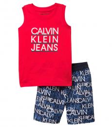 Calvin Klein 2 Piece Tank/Swim Shorts Set (Little Boys)