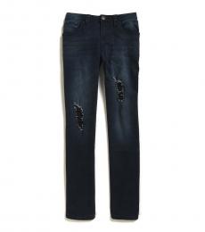 True Religion Boys Blue Rocco Distressed Relaxed Skinny Jeans