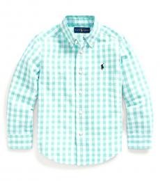 Ralph Lauren Little Boys Light Mint Gingham Shirt