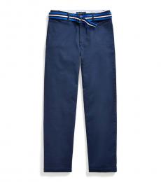 Ralph Lauren Boys Newport Navy Belted Stretch Skinny Chinos