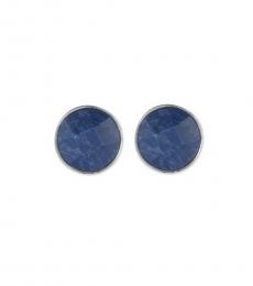 Blue Silver Stud Earrings
