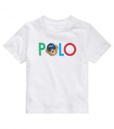 Ralph Lauren Baby Boys White Polo Bear Logo T-Shirt