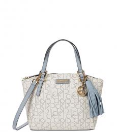 Calvin Klein Off White Signature Small Satchel