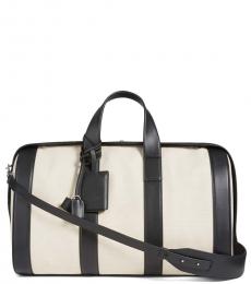 Bottega Veneta BlackWhite Weekend Large Duffle Bag