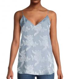 Calvin Klein Light Blue Embroidered Floral Top