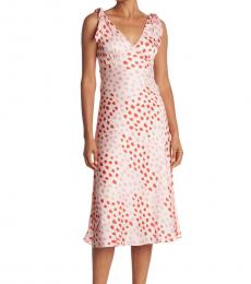 BCBGMaxazria Light Pink Tie Shoulder Print Dress